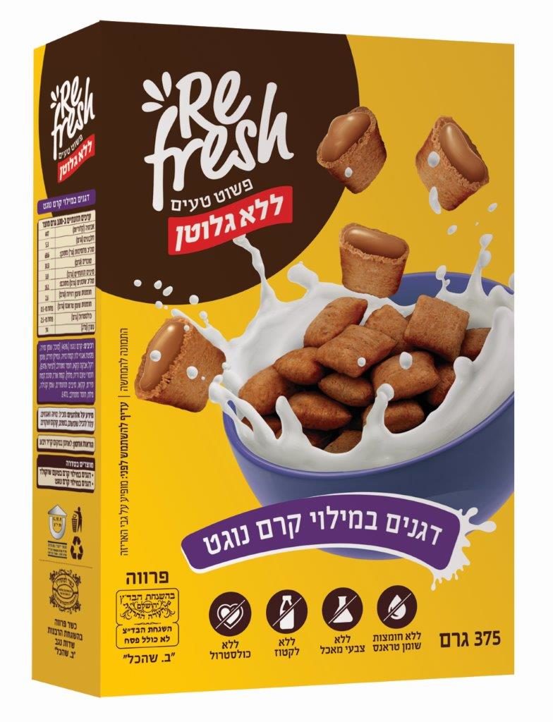 דגני בוקר של refresh במילוי נוגט ללא גלוטן