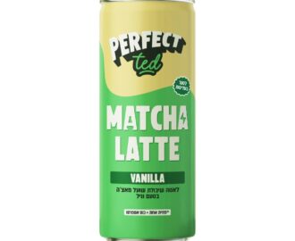 מאצ׳ה לאטה בפחית של PerfectTed בטעם וניל