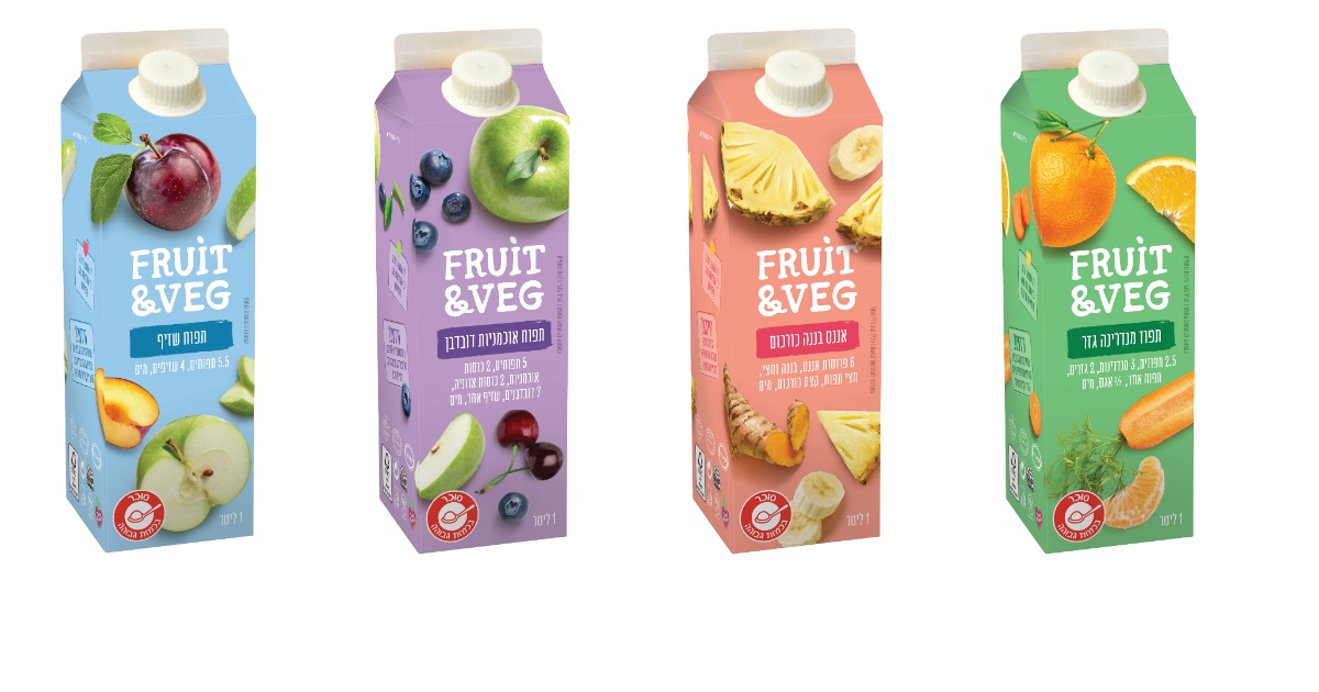 ארבעת טעמי Fruit&Veg בקרטוניות ליטר